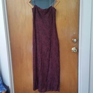 Calvin Klein y2k red and black floral pattern maxi dress